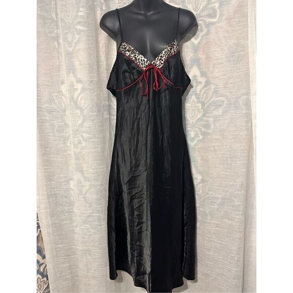 Vintage Cinema Eloile Late 90s Satin Maxi Dress size large Beautiful black dress - Picture 1 of 5